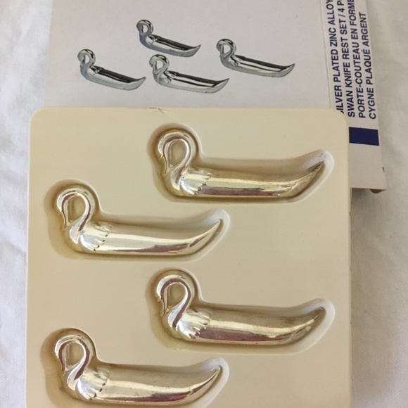 Vintage style Silver Plated Swan Knife Rest -  2 sets of 4 ❤️❤️❤️🌟 - Picture 8 of 10